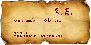 Korcsmár Rózsa névjegykártya