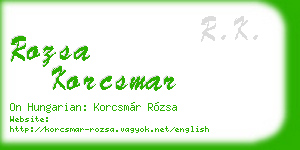 rozsa korcsmar business card